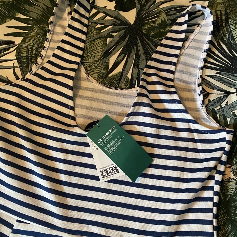 H&M Divided Striped Mini Dress NWT Sz 10 - Picture 3 of 4